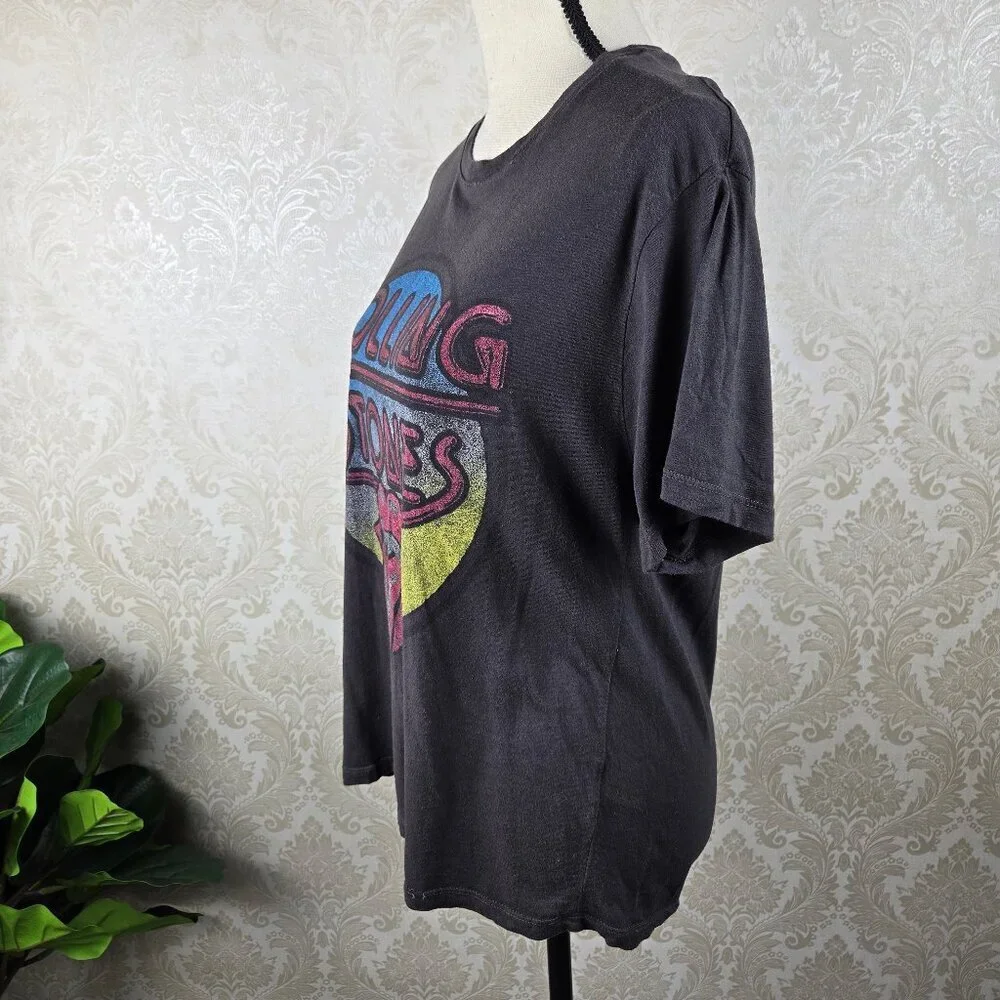 Daydreamer by Free People Size Small Gray Rolling Stones Tshirt Short Sleeve